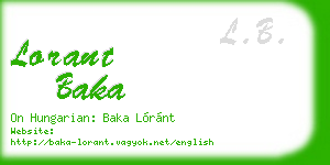 lorant baka business card