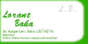 lorant baka business card